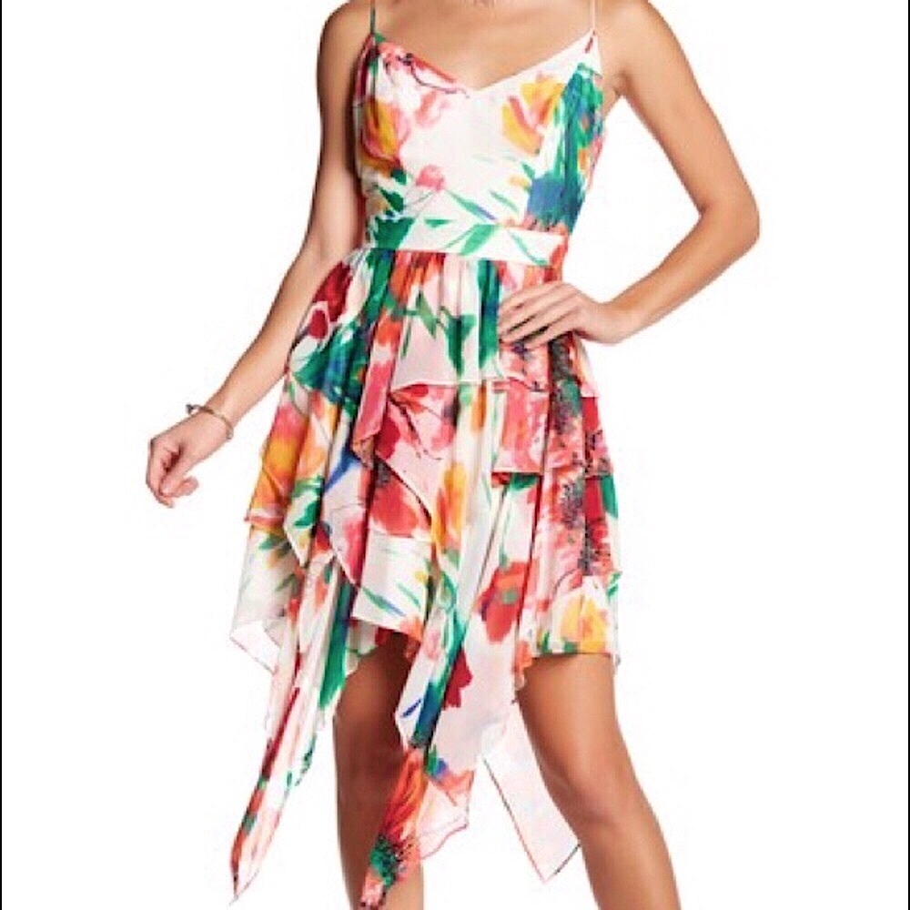 NWT Posh Couture Floral Midi Dress, Sz. M